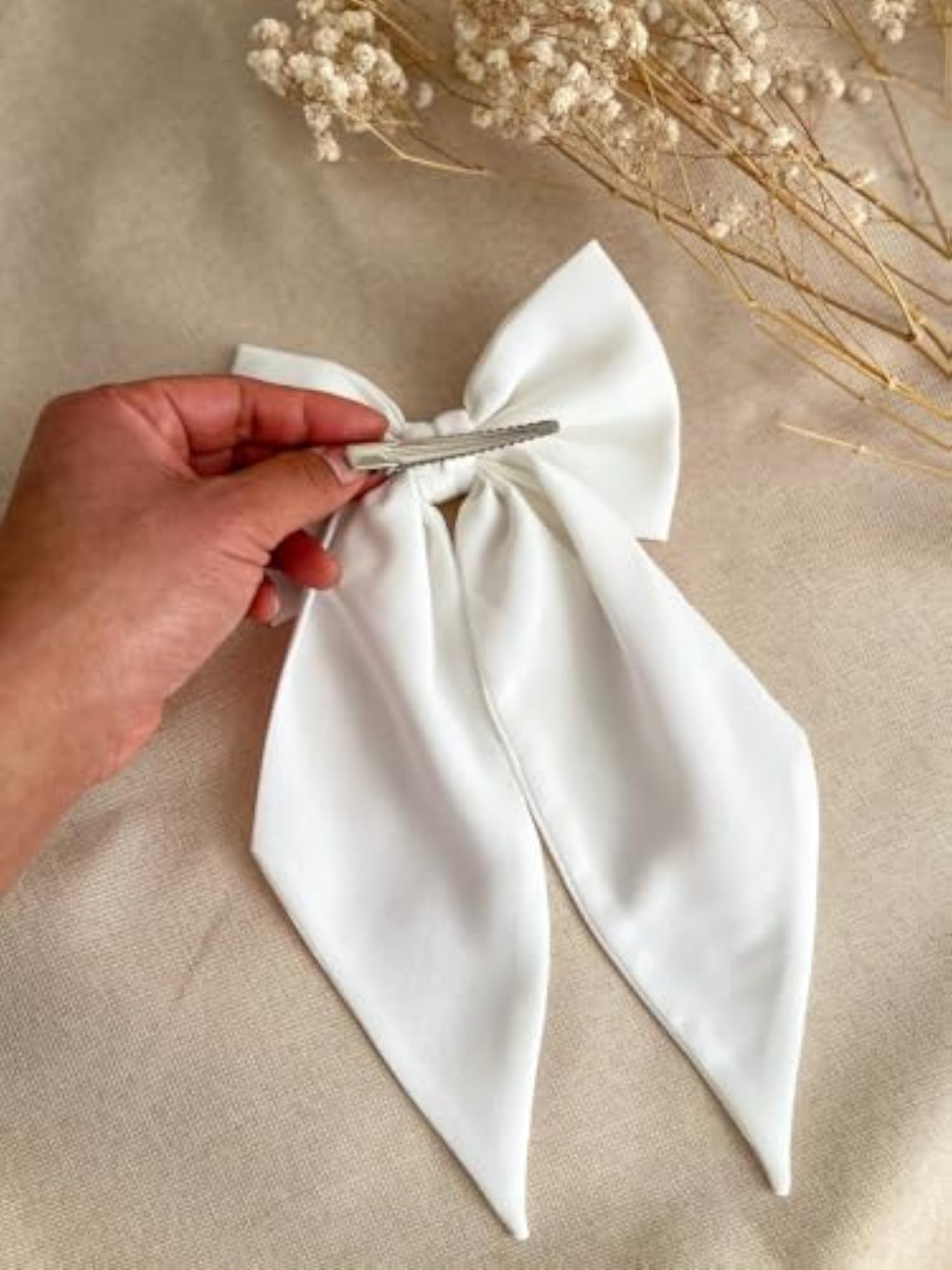 2pc Stylish Satin Layered Bow Clips for Women & Girls